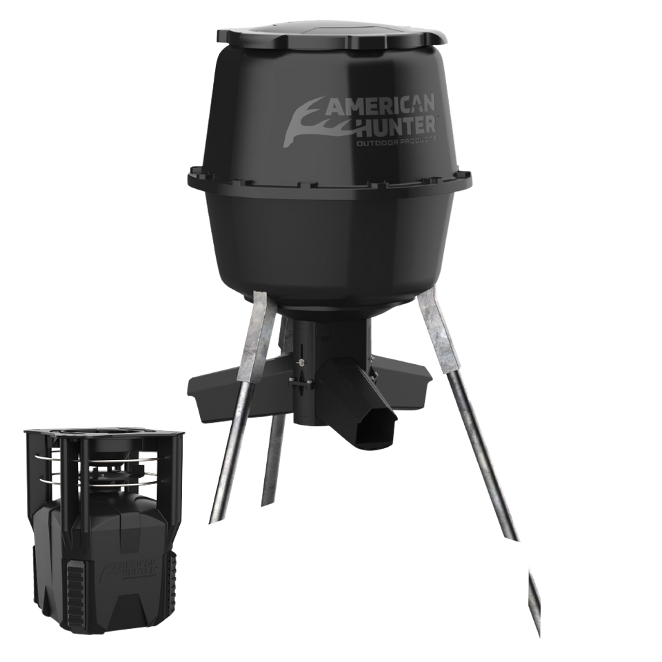 American Hunter AH225XDPRO XD-Pro Feeder: 16 Programs, 1-60 Sec Duration, 30 Gal Capacity, Black