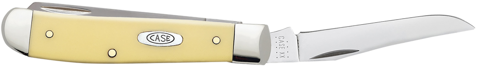 Case 00029 Trapper Mini Folding Knife with Chrome Vanadium Steel Blade and Yellow Synthetic Handle