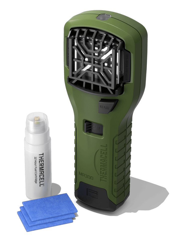 Thermacell MR300G Portable Mosquito Repeller - 15 ft Range, Odorless, 12-Hour Protection, Olive