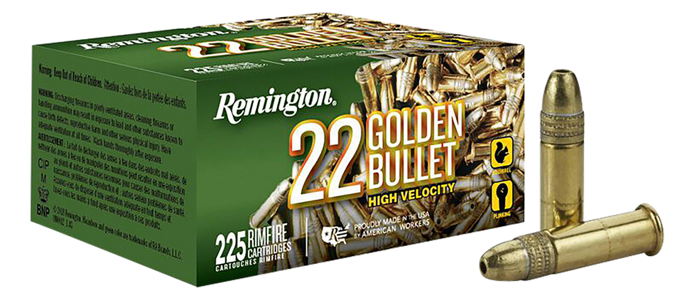 Remington Golden Bullet 22LR 36gr Hollow Point Ammo - 225 Rounds