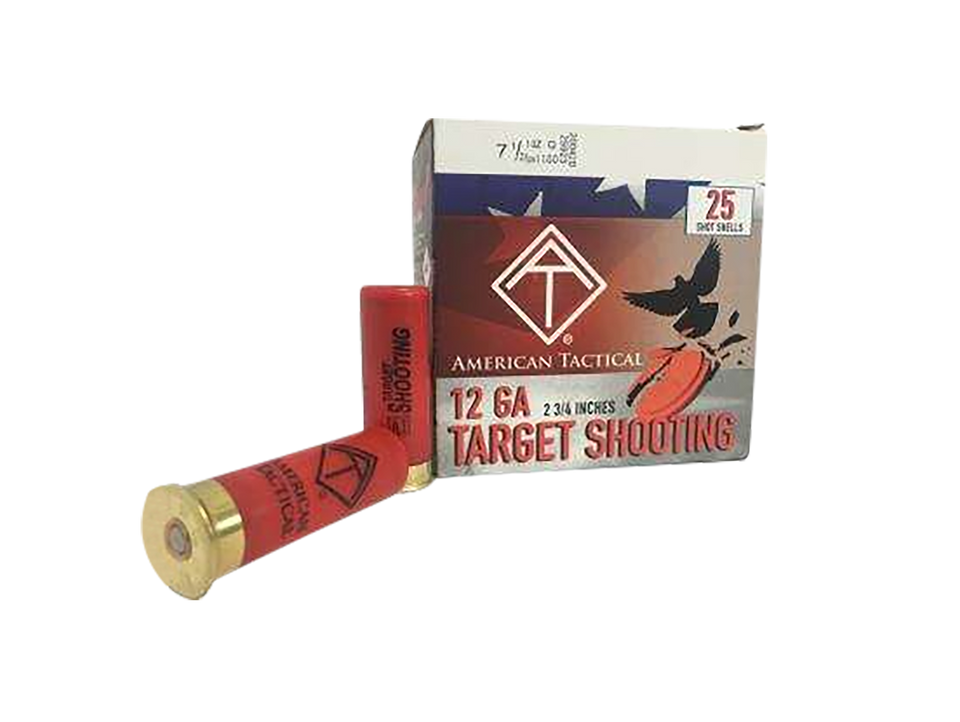ATI ATIACL12T75 12 Gauge Target Load, 2.75" 1oz, #7.5 Shot, 25 Rounds/Box, 10 Boxes/Case