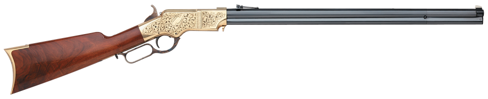 Taylors & Company 1860 Brass Engraved 45 Colt Lever-Action Rifle with Octagon Barrel and Walnut Stock