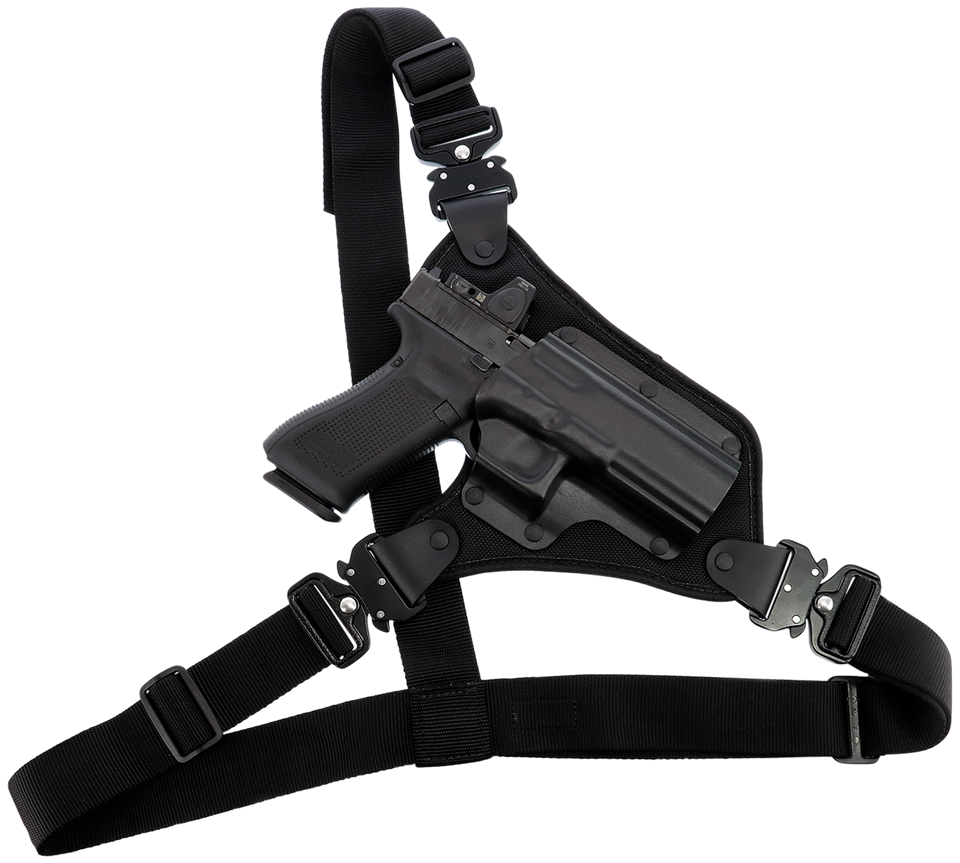 Galco HR248RB High Ready Shoulder Holster for Sig P220/P226/Browning BDA - Right Hand, Black Kydex/Nylon, Fits Chest Up To 58"