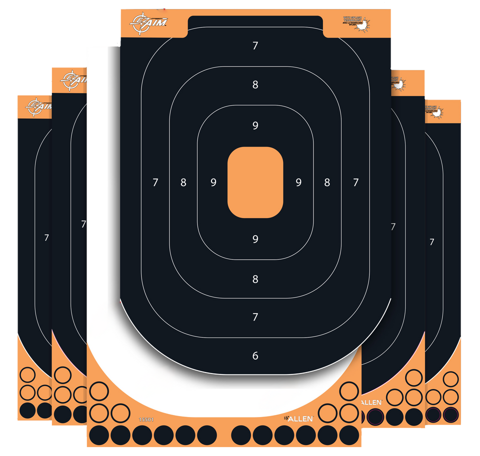 EZ-Aim Splash Reactive Silhouette Targets 25 Pack - 12.5"x18.25" Black/Orange