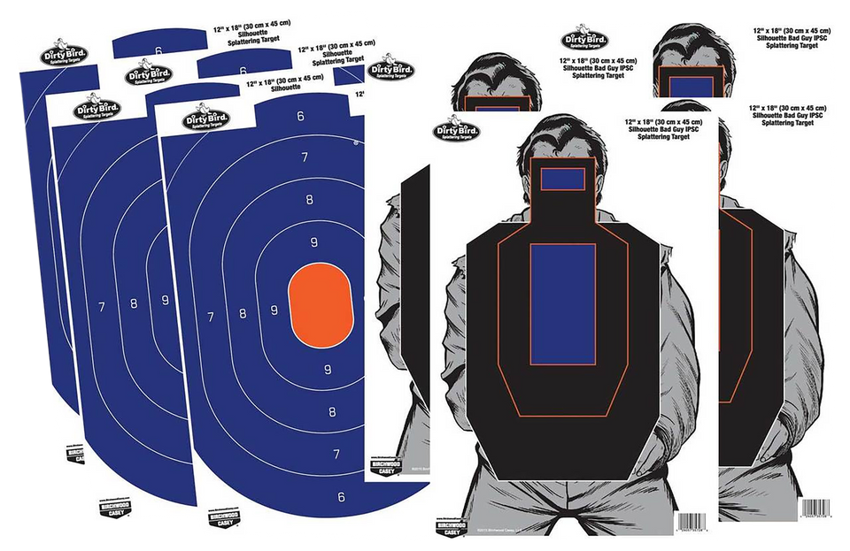 Birchwood Casey Dirty Bird Silhouette Paper Targets Combo Pack 12"x18" - 8 Pack