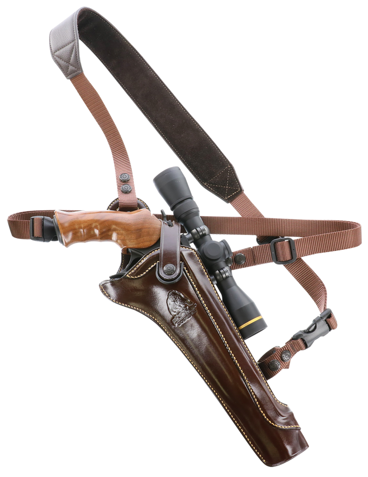 Galco Kodiak Hunter Chest Holster for S&W N Frame and Ruger Blackhawk 7.5" - Right Hand, Havana Brown Leather