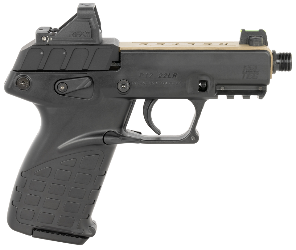 Kel-Tec P17 .22 LR Pistol with Optic & Holster - Tan/Black 16+1 Capacity 3.80" Barrel