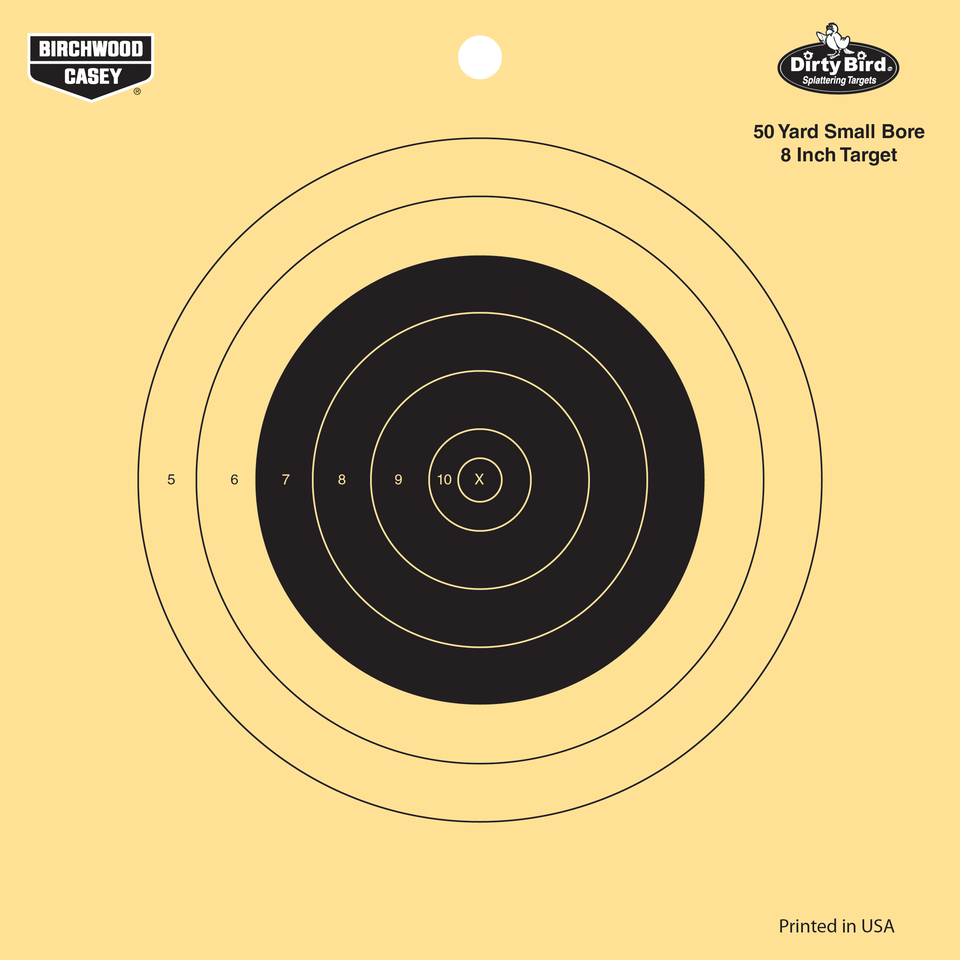 Birchwood Casey Dirty Bird 8" Bullseye Target, 50 Yards, 25 Pack