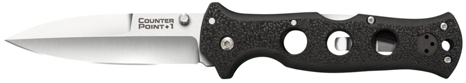 Cold Steel Counter Point I Folding Knife with 4" AUS-10A Blade and Black Griv-Ex Handle