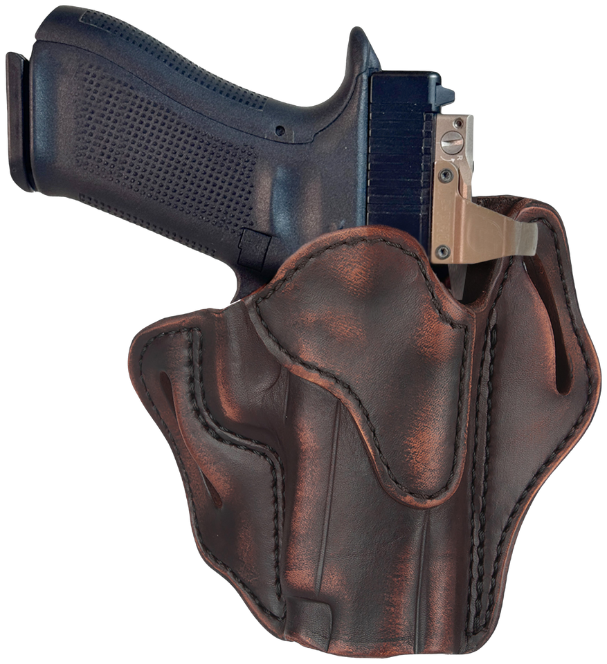 Vintage Leather OWB Holster for Glock & Ruger - Right Handed