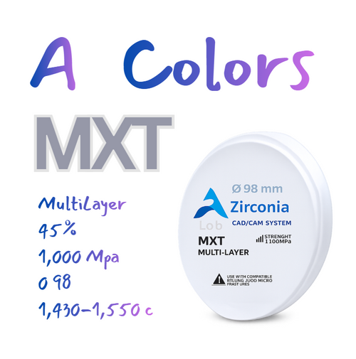 CAD/CAM Zirconia MXT Multilayer SHADE A COLORS