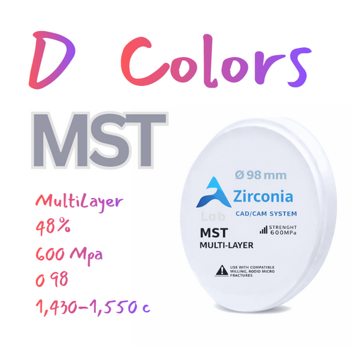 CAD/CAM Zirconia MST Multilayer SHADE D COLORS