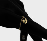 Lock Heart 18K Gold Chain Ring