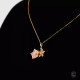 Pink Flowers 18K Gold Necklace left