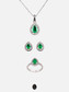 Pear Shape Emerald with Natural Diamond Full Set Plain