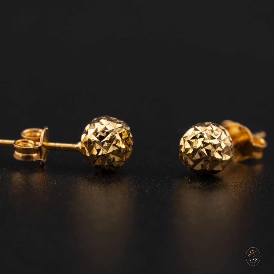 Dicut Sphere Studs 22K Gold Earrings