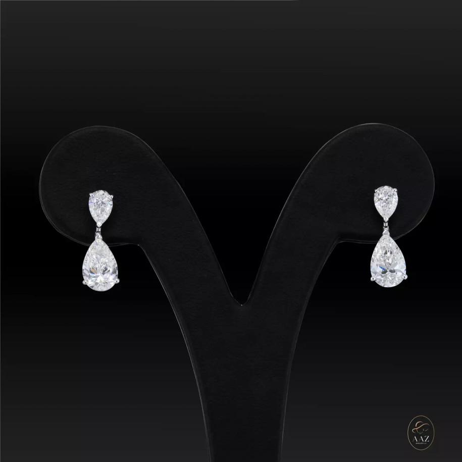 Pear Drop Natural Diamonds 18K Gold Earrings