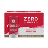 Vodka Cruiser Zero Sugar Raspberry 7% 250ml Can 12 Pack