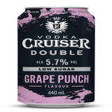Vodka Cruiser Double Grape Punch Low Sugar 5.7% 440ml Can 24 Pack