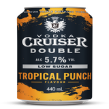 Vodka Cruiser Double Tropical Punch Low Sugar 5.7% 440ml Can 24 Pack