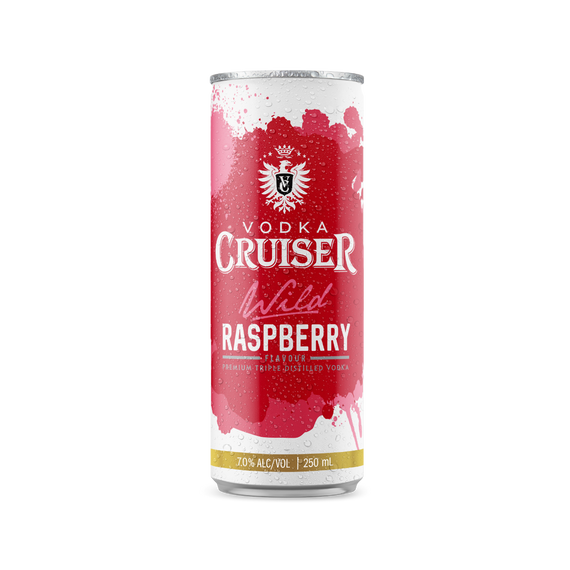 Vodka Cruiser Wild Raspberry 7.0% 250mL Cans 12 Pack