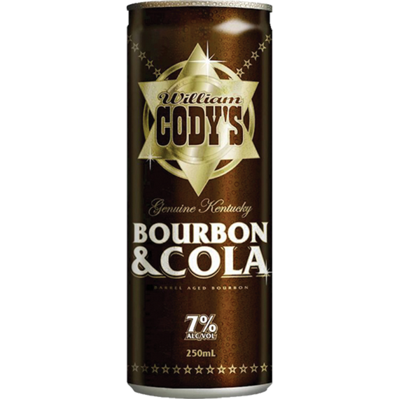 Cody's Bourbon Cola 7.0% 250mL Cans 12 Pack