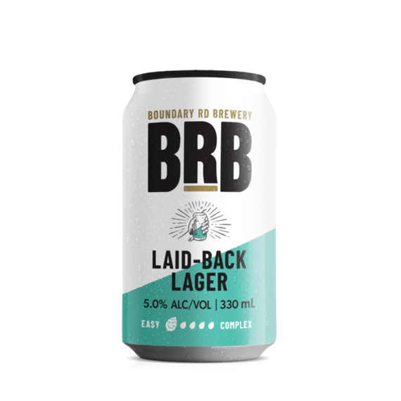 Boundary Road Brewery Laid Back Lager 5.0% 330mL Cans 24 Pack