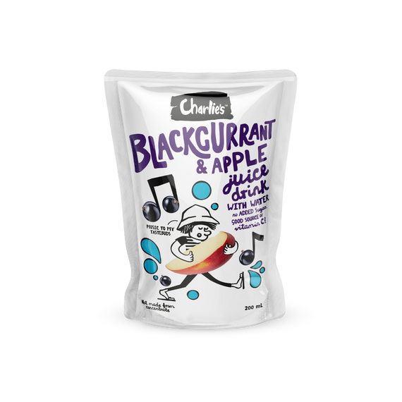 Charlie's Kids Pouch Blackcurrant & Apple Juice Drink 200mL 10 Pack