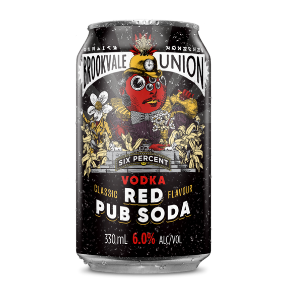 Brookvale Union Red Pub Soda Low Sugar 6.0% 330ml Can 10 Pack