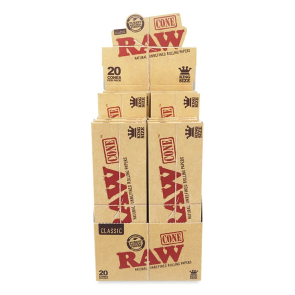 Raw Classic King Size Cones 12ct (Pack of 20)