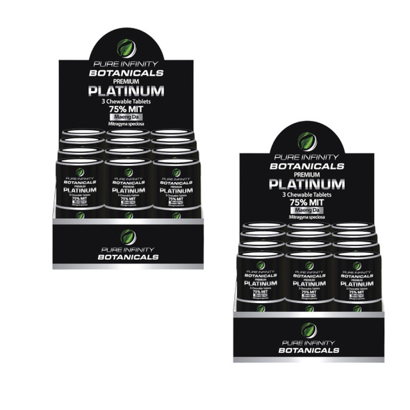 Pure Infinity Botanicals Platinum Kratom Extract Chewable Tablets 3ct (18 Jars)
