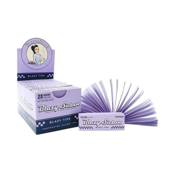 Blazy Susan Perforated Tips Rolls - 50 tips per pack - 25 Packs Per Box - Purple