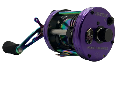 Crucible Purple Diamond 6500CB Baitcast Reels.  This reel has a 5.3:1 Gear Ration, 6+1 Ceramic Bearings and Bait Clicker.