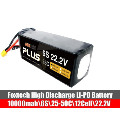 Foxtech 6s 5000mah lipo battery high discharge for RC multicopter