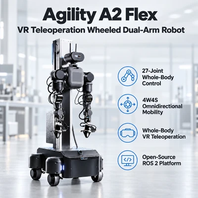 Agility A2 Flex VR Teleoperation System | 27-DOF Open-Source Wheeled Dual-Arm Robot for Embodied AI & Robot Learning