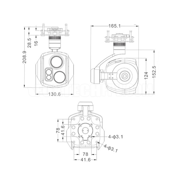 SEEKER-30 TIRM Dual-Sensor Laser Rangefinder 30X Zoom Camera with 3-axis Gimbal