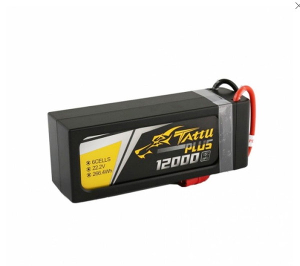 Tattu Plus 12000mAh 22.2V 15C 6S1P Lipo Smart Battery Pack with AS150 + XT150 Plug