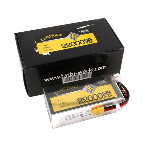 Tattu HV 4.35V Series 6S 22000mAh Lipo 25C 22.8V 6S1P XT90-S UAV Drone Battery
