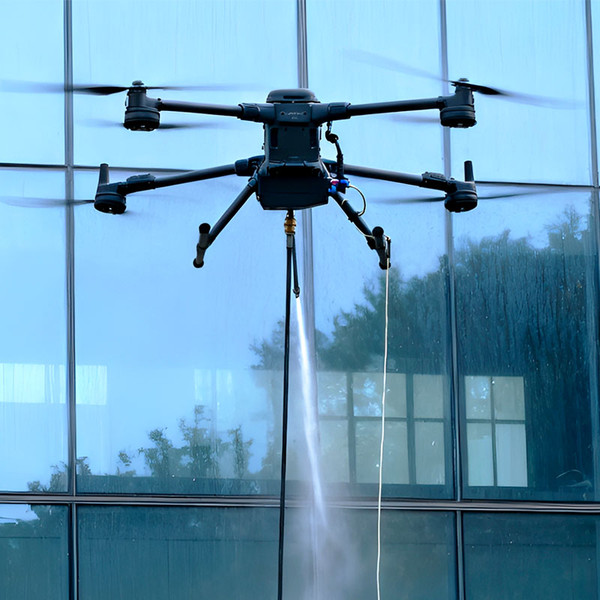 AeroClean T-M400C Tethered Cleaning & Power Solution for DJI Matrice 400 Drone: High-Altitude Building Cleaning with Unlimited Power