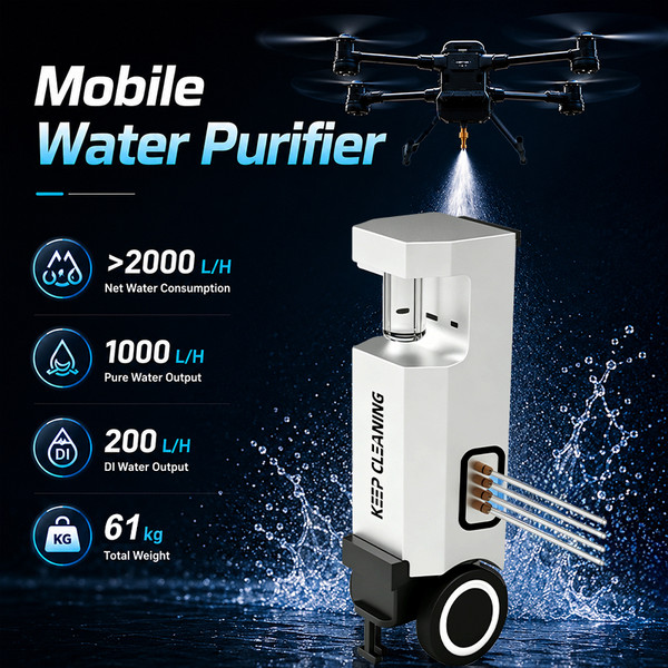 AeroClean T-M400C Tethered Cleaning & Power Solution for DJI Matrice 400 Drone: High-Altitude Building Cleaning with Unlimited Power