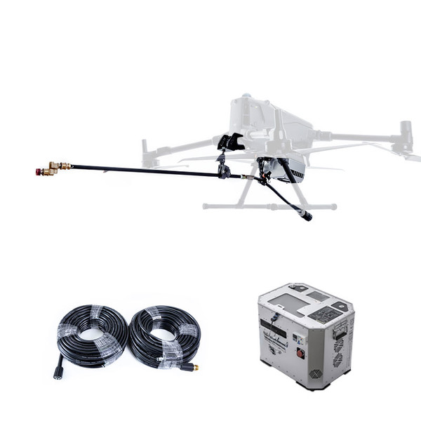 AeroClean T-M400C Tethered Cleaning & Power Solution for DJI Matrice 400 Drone: High-Altitude Building Cleaning with Unlimited Power
