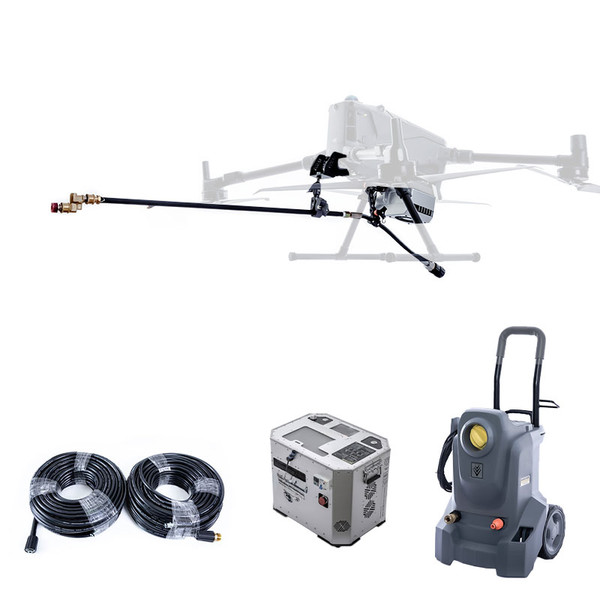 AeroClean T-M400C Tethered Cleaning & Power Solution for DJI Matrice 400 Drone: High-Altitude Building Cleaning with Unlimited Power