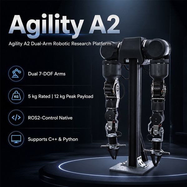 Agility A2 Dual-Arm Robotic Research Platform Based on OpenArm- for Embodied AI, ROS2 & Robot Learning | High Payload, Bimanual Manipulation & Remote Teleoperation