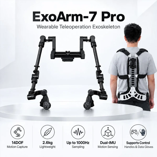 ExoArm-7 Pro Wearable Exoskeleton with Optional Teleoperation Data Gloves for Embodied AI & VLA Data Collection