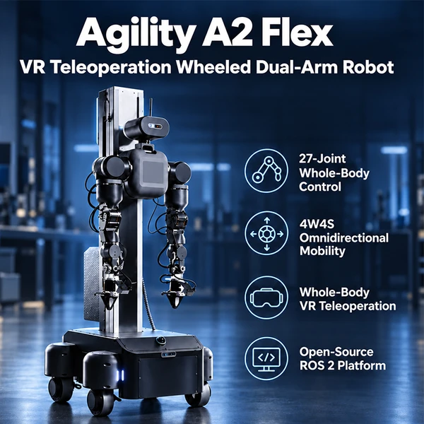 Agility A2 Flex VR Teleoperation System | 27-DOF Open-Source Wheeled Dual-Arm Robot for Embodied AI & Robot Learning