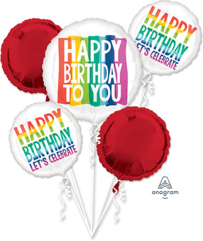 Happy Birthday Rainbow Wishes Balloon Bouquet