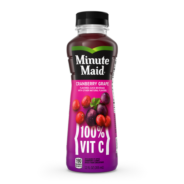 Minute Maid Cranberry Grape, 12 oz. Bottle, 24 Pack