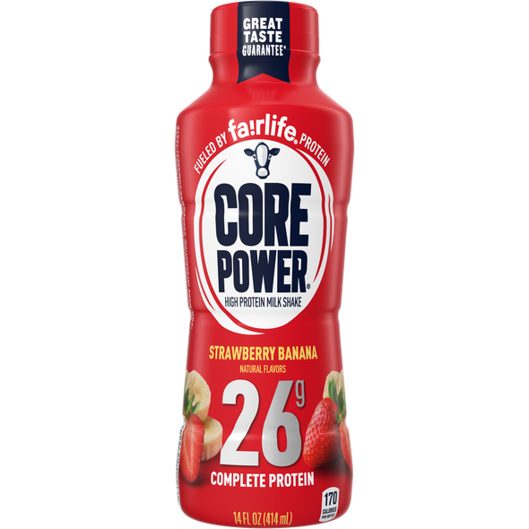 Core Power Strawberry Banana 26g Protein Shake, 14 oz. Bottles, 12 Pack