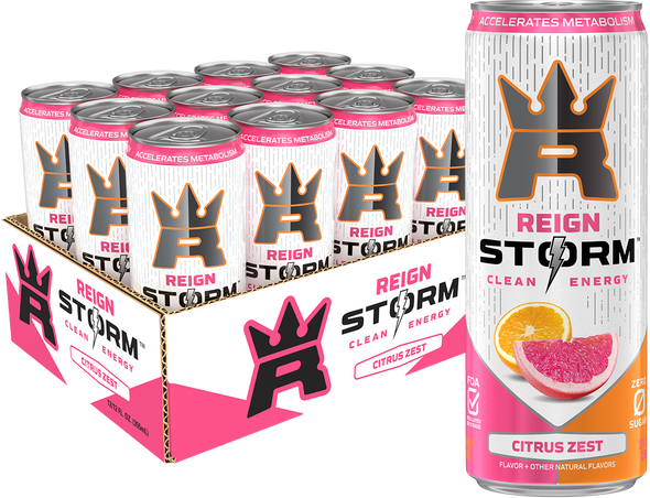 Reign Storm Citrus Zest, 12 oz. Cans, 12 Pack