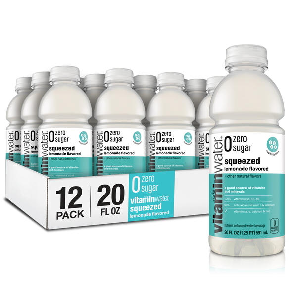 vitaminwater zero sugar squeezed, 20 oz. Bottles 12 Pack